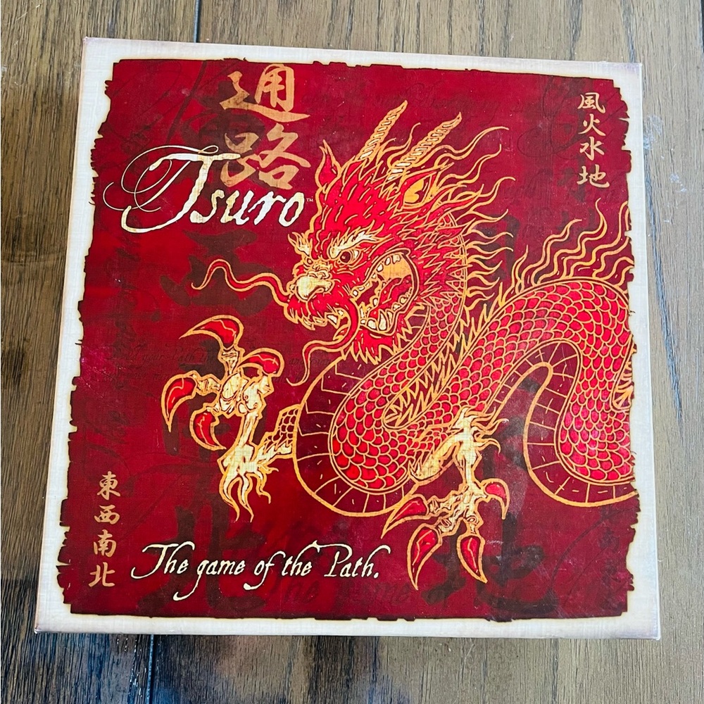 Tsuro Board Game with Red Dragon Design